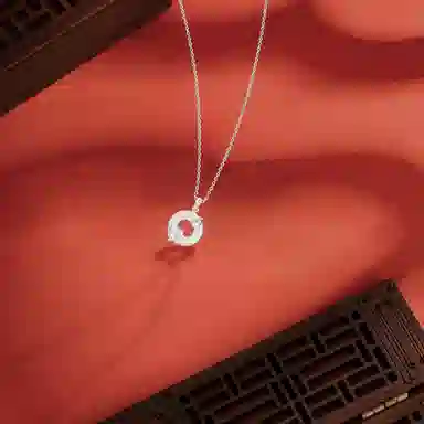 【纯银999 | 三生有杏】 六桂福珠宝 小众设计经典百搭学常高级感简约精致轻奢极简通勤约会温柔气质可调节 足银 项链 女款