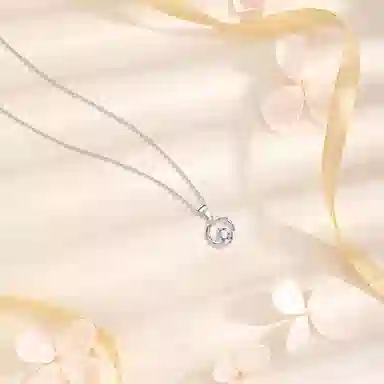 【纯银999】 六桂福珠宝 莫比乌斯 设计小众经典百搭高级感学生日常精致简约时尚轻奢约会通勤温柔气质可调节锁骨链 足银 项链 女款