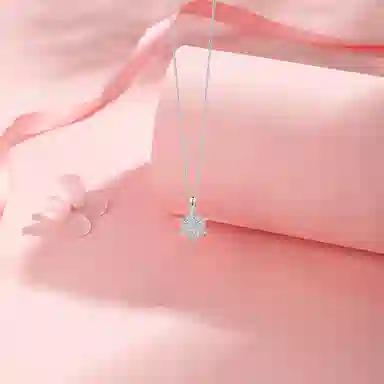 【纯银999 | 雪花】 六桂福珠宝 经典百搭小众设计极简轻奢约会高级感日常精致简约通勤温柔气质可调节锁骨链 足银 项链 女款