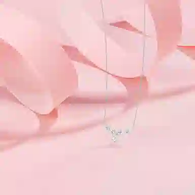 【925银】 六桂福珠宝 紫藤花开 小众设计经典百搭学生日常简约精致高级感轻奢通勤极简约会温柔气质可调节锁骨链 锆石 项链 女款