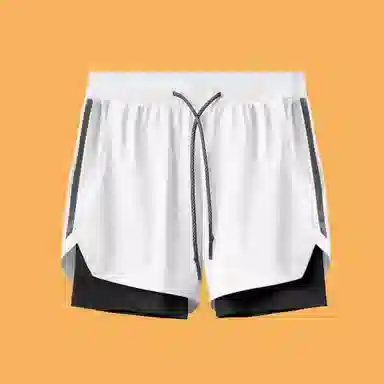 浪莎 双层运动短裤男士跑步训练梭织五分骑行裤潮流迷彩裤 骑行配套