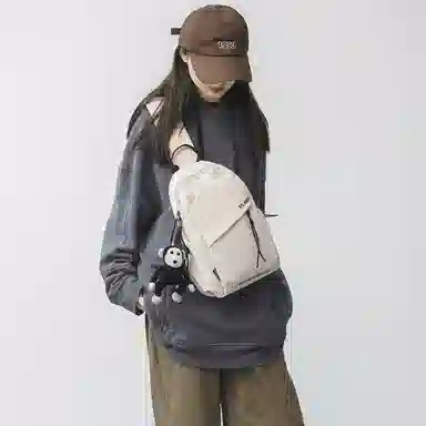 潮牌小众休闲百搭帆布斜挎包 尼龙 帆布包胸包 常规 男款 白色/黑色/蓝色/绿色