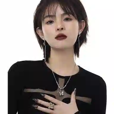喜潮 蝴蝶系列项链女复古时尚小众设计高级感甜酷风耳环戒指配饰品