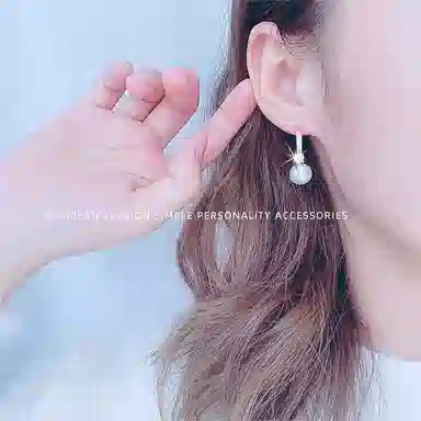 喜潮 珍珠耳扣耳环首饰精致小巧高级感轻奢耳坠
