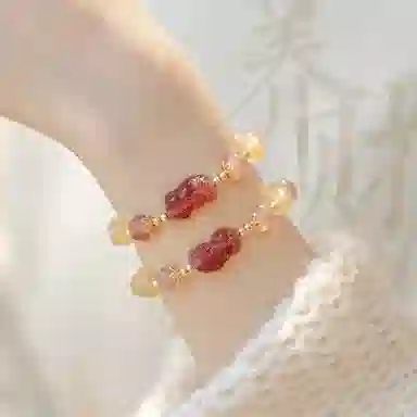 喜潮 貔貅编绳 水晶 玉石手串 女款