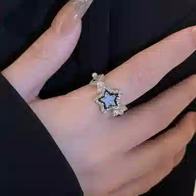 喜潮 五角星 合金 戒指 女款
