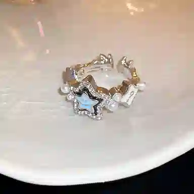 喜潮 五角星 合金 戒指 女款