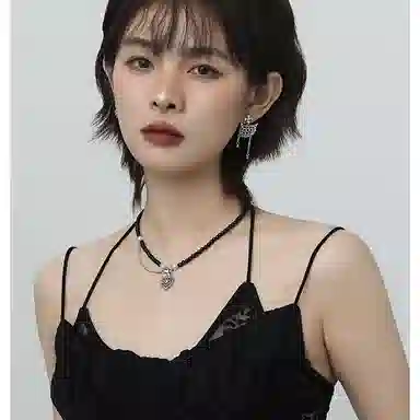 喜潮 欧美饰品项链女个性小恶魔心珠项链高级感小众轻奢项饰