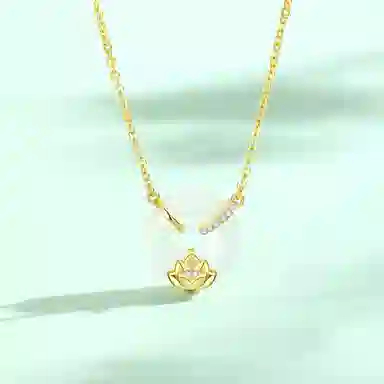 喜潮 莲花平安扣小众高级感 玉髓 项链 女款