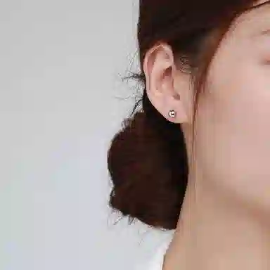 喜潮 泡泡耳钉女日韩风小清新简约耳饰可爱小巧圆形光面耳饰