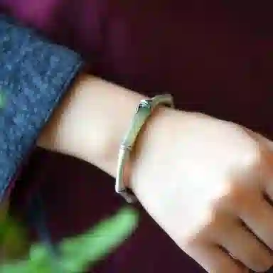 喜潮 古风复古竹节 简约轻奢 玉髓 玉石手镯 女款