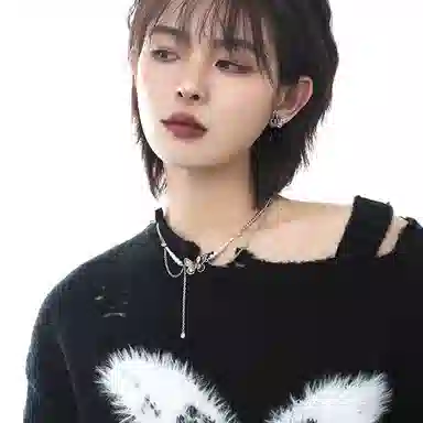 喜潮 蝴蝶系列项链女复古时尚小众设计高级感甜酷风耳环戒指配饰品