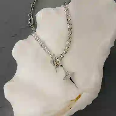 喜潮 星芒项链不对称设计感精致锆石镶嵌时尚颈链新款小众高级感锁骨链