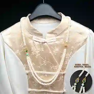 喜潮 新中式国风配饰旗袍禅意 白玉菩提 项链 女款