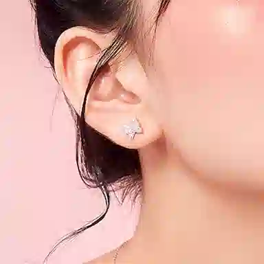 喜潮 蝴蝶简约小巧精致 锆石 耳钉 女款