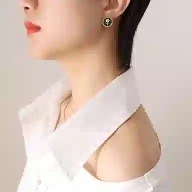 喜潮 花朵 轻奢欧美风复古风气质 温柔冷淡风清冷风 钛钢 耳钉 女款