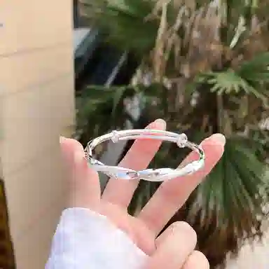 喜潮 新中式国潮 小众百搭莫比乌斯环 实心 复古中国风 合金 手镯 女款