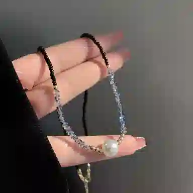 喜潮 拼接设计串珠锁骨链 精致轻奢优雅小众高级感 项链 女款