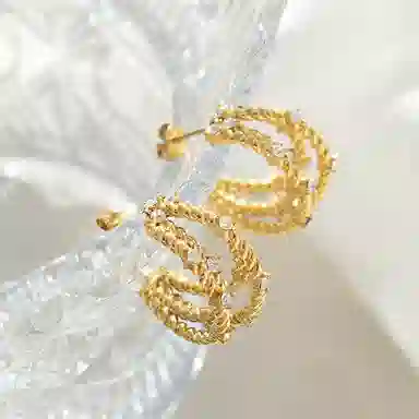 喜潮 高级感轻奢欧美风甜酷风气质冷淡风清冷风时尚个性 钛钢 耳环 女款