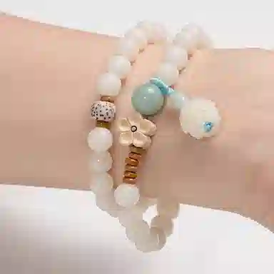喜潮 中国风高级轻奢佛珠念珠新中式手持 白玉菩提 手串 女款