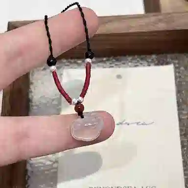喜潮 祥云天然玉髓编织项链女新中式纯银复古配饰秋冬新款小众百搭高级