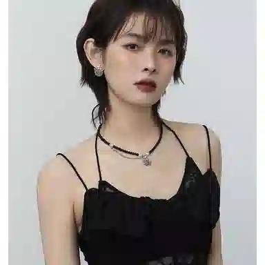 喜潮 欧美饰品项链女个性小恶魔心珠项链高级感小众轻奢项饰