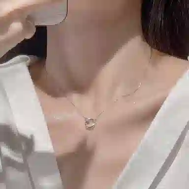 喜潮 莫比乌斯环 轻奢圆环 小众设计感 锆石 项链 女款