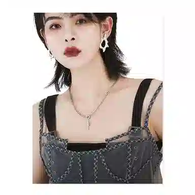 喜潮 星芒项链不对称设计感精致锆石镶嵌时尚颈链新款小众高级感锁骨链
