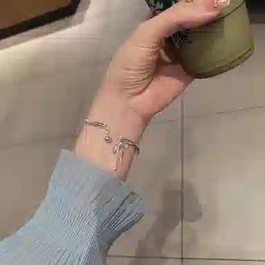 喜潮 流苏蝴蝶结开口可调节 日韩甜美在逃公主莫比乌斯 合金 手镯 女款