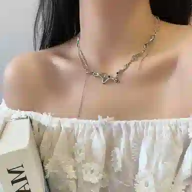 喜潮 原创设计欧美风创意个性蛇形甜酷时髦颈链高级感锁骨链 合金 项链 女款