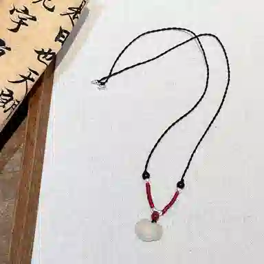 喜潮 祥云天然玉髓编织项链女新中式纯银复古配饰秋冬新款小众百搭高级