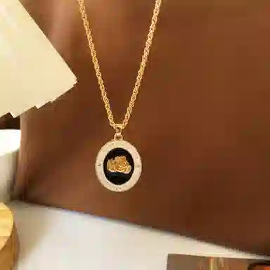 喜潮 法式复古玫瑰花气质唯美 合金 项链 女款