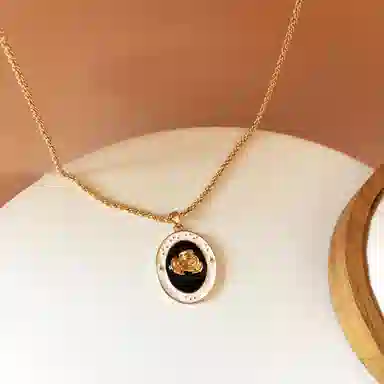 喜潮 法式复古玫瑰花气质唯美 合金 项链 女款