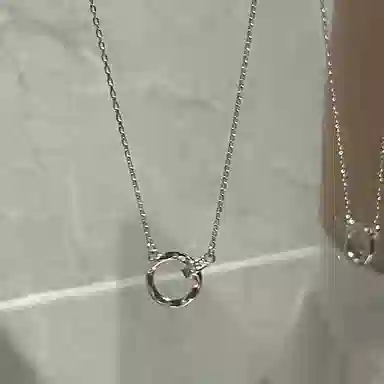 喜潮 莫比乌斯环 轻奢圆环 小众设计感 锆石 项链 女款