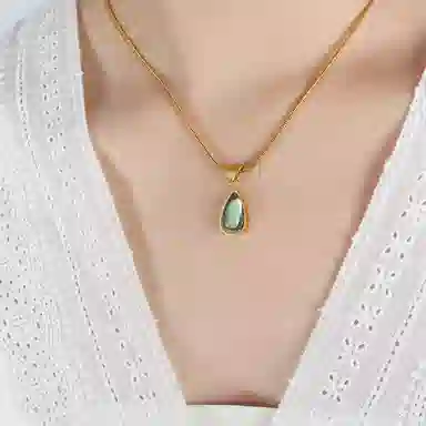 喜潮 水滴轻奢高级感欧美风减龄显年轻 小众精致 钛钢  钛钢  项链 女款