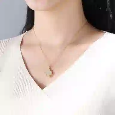 喜潮 温润金枝玉叶 小众设计高级感轻奢 玉髓 项链 女款