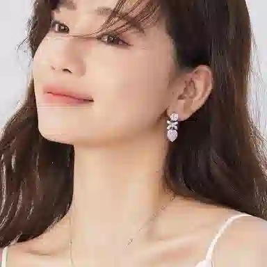 喜潮 公主结少女耳钉新款小众高级甜美闪耀耳饰