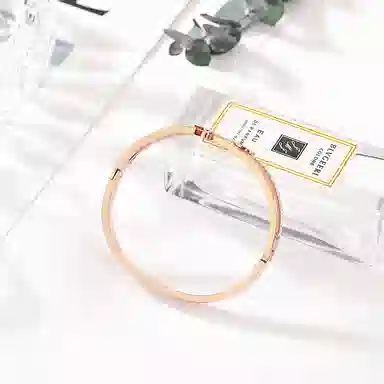 喜潮 满钻星星玫瑰金贝壳月亮精致 钛钢 手镯 女款