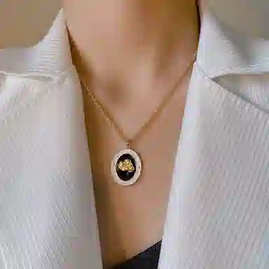 喜潮 法式复古玫瑰花气质唯美 合金 项链 女款