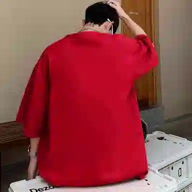 顶瓜瓜 舒适宽松休闲简约短袖打底衣 男女同款