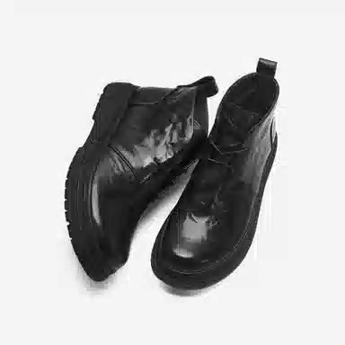 维戈 休闲厚底 短靴 男款 黑色