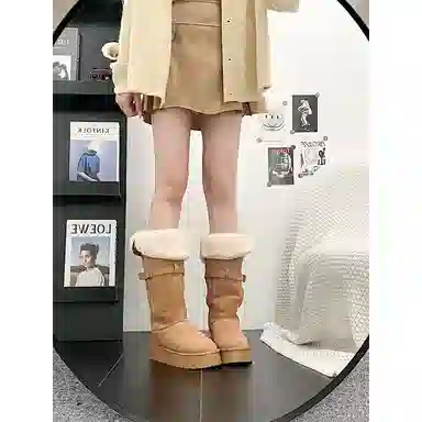 保暖耐磨减震 时尚百搭舒适日常之选 高筒 雪地靴 女款 经典驼色