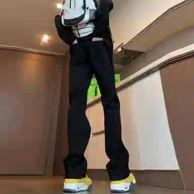 木林森 美式高街复古废土风水洗做旧中腰宽松直筒通勤百搭亲肤柔软舒适休闲耐磨垂感牛仔裤 男女同款