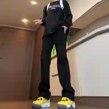 木林森 美式高街复古废土风水洗做旧中腰宽松直筒通勤百搭亲肤柔软舒适休闲耐磨垂感牛仔裤 男女同款