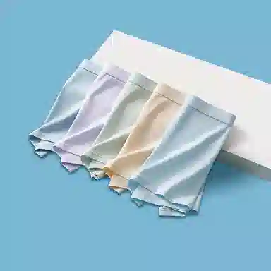 袋鼠 字母印花纯色中腰抑菌高弹力平角内裤 男款 组合装