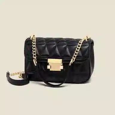 C°BANNER Quilted Chain Crossbody Bag Black Medium