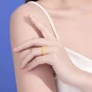 丹芙 满天星素圈指环 磨砂闪耀设计简约精致轻奢高级气质通勤百搭闭口 足金 按克计价 黄金戒指 女款