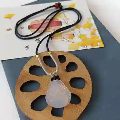 丹芙 国潮弥勒佛公观音吊坠新中式复古笑脸佛大肚佛招财转运锁骨链可调节 玉髓 项链 男女同款情侣款