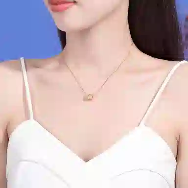 丹芙 纯金小蛮腰路路通转运珠轻奢设计高级感 足金 按克计价 黄金项链 女款