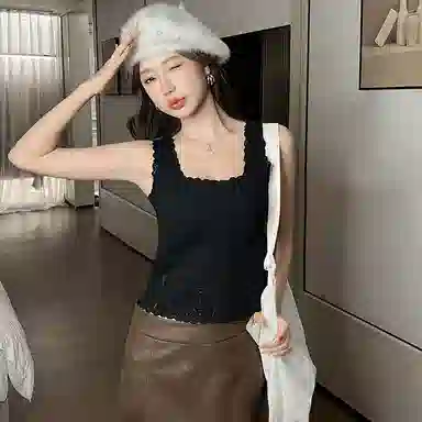 多情猫 轻暖一体式免穿文胸内搭外穿吊带 女款